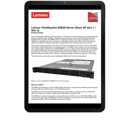 Product Guide - Lenovo ThinkSystem SR630-Server